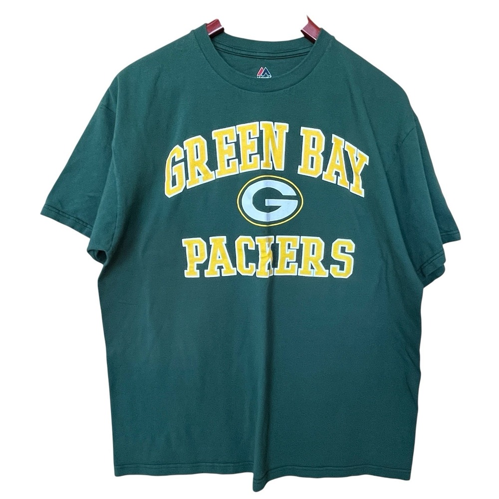 Green Bay Packers NFL TShirt Adult XL Green Majestic Geometric Short Sleeve